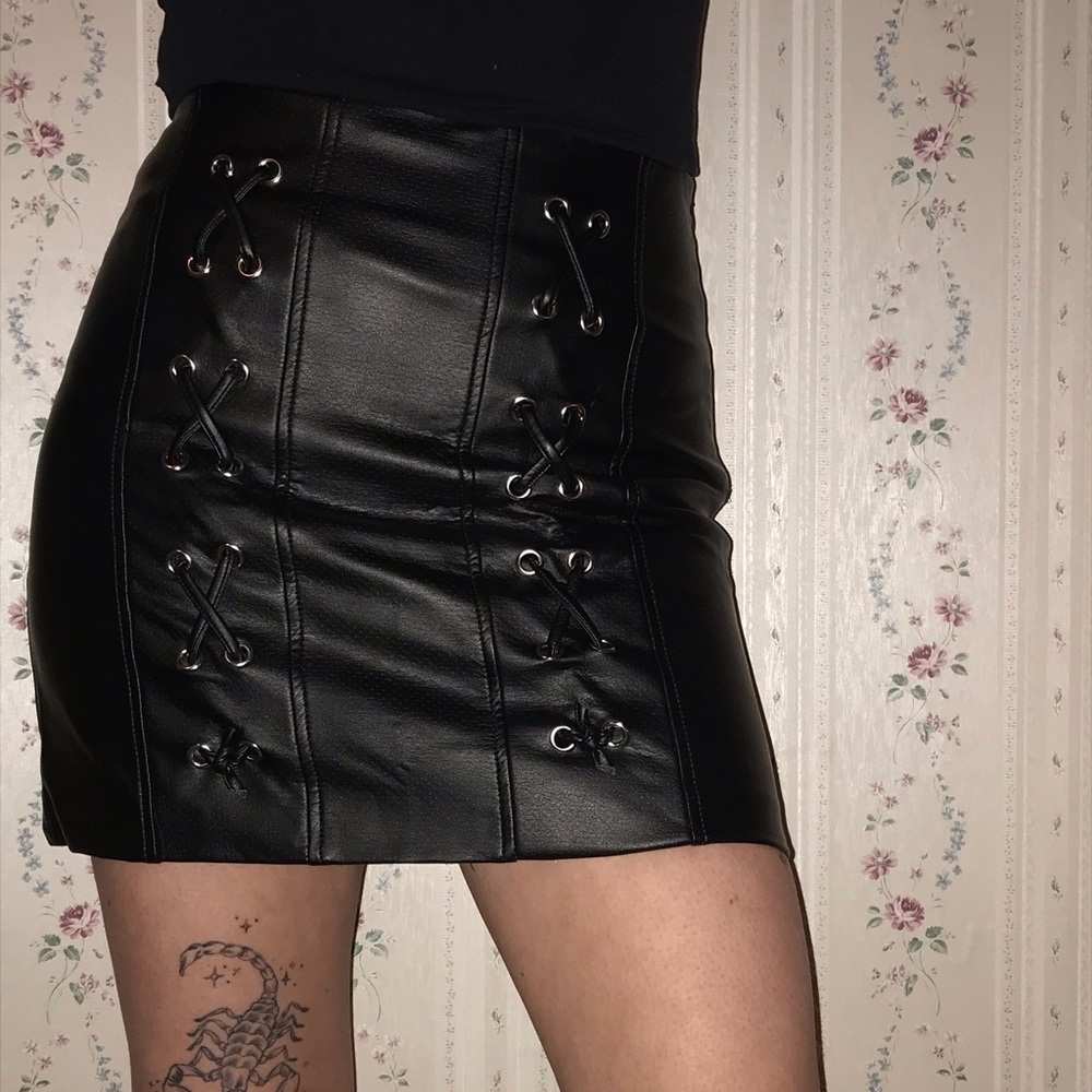 Fashion Nova leather skirt